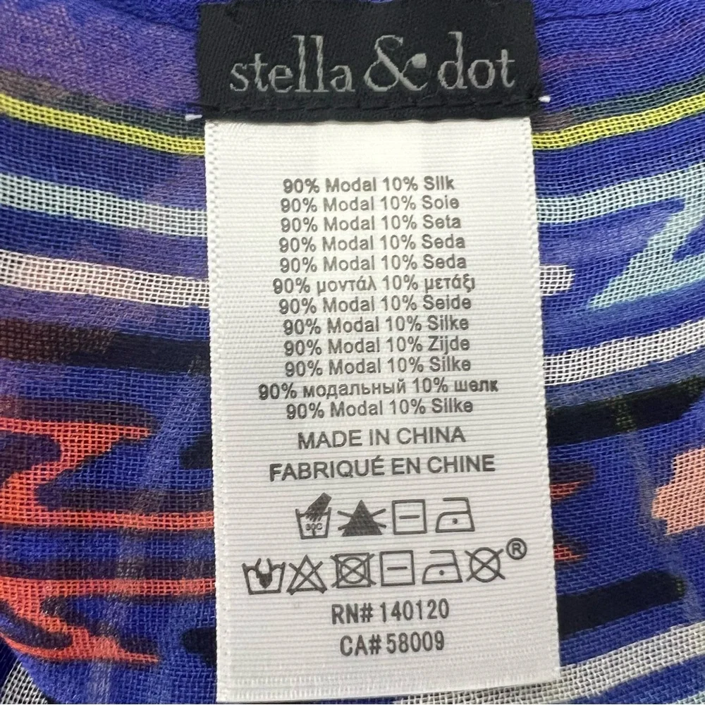 Stella & Dot Women’s Geometric Print Scarfs Lot/2 New In Bag Multi Colors
